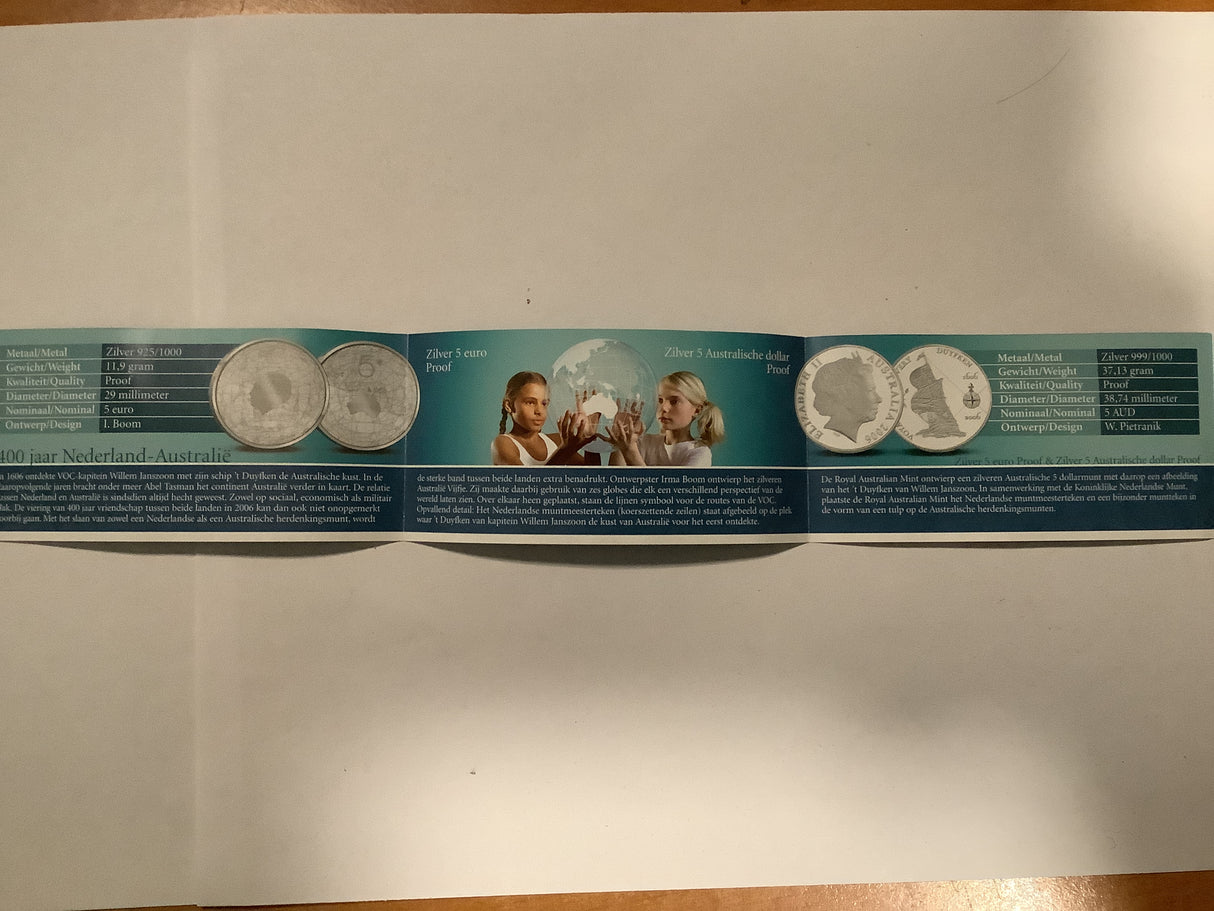 2006 The Netherlands Australia Coin Silver Coin Release. 400th anniversary of the Duyfken