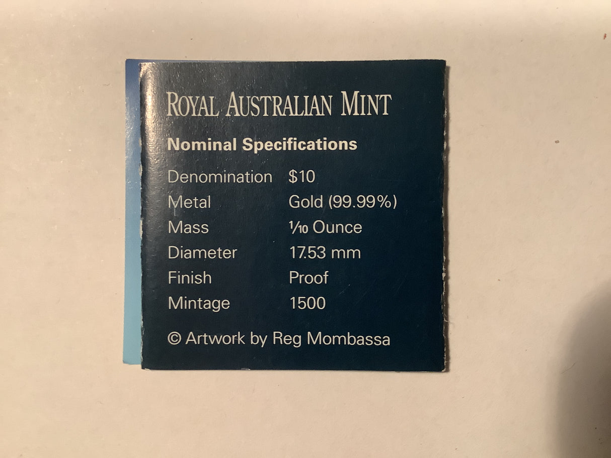 2008 Australian Artist Series Reg Mombassa $10 Gold Kangaroo Proof Coin.