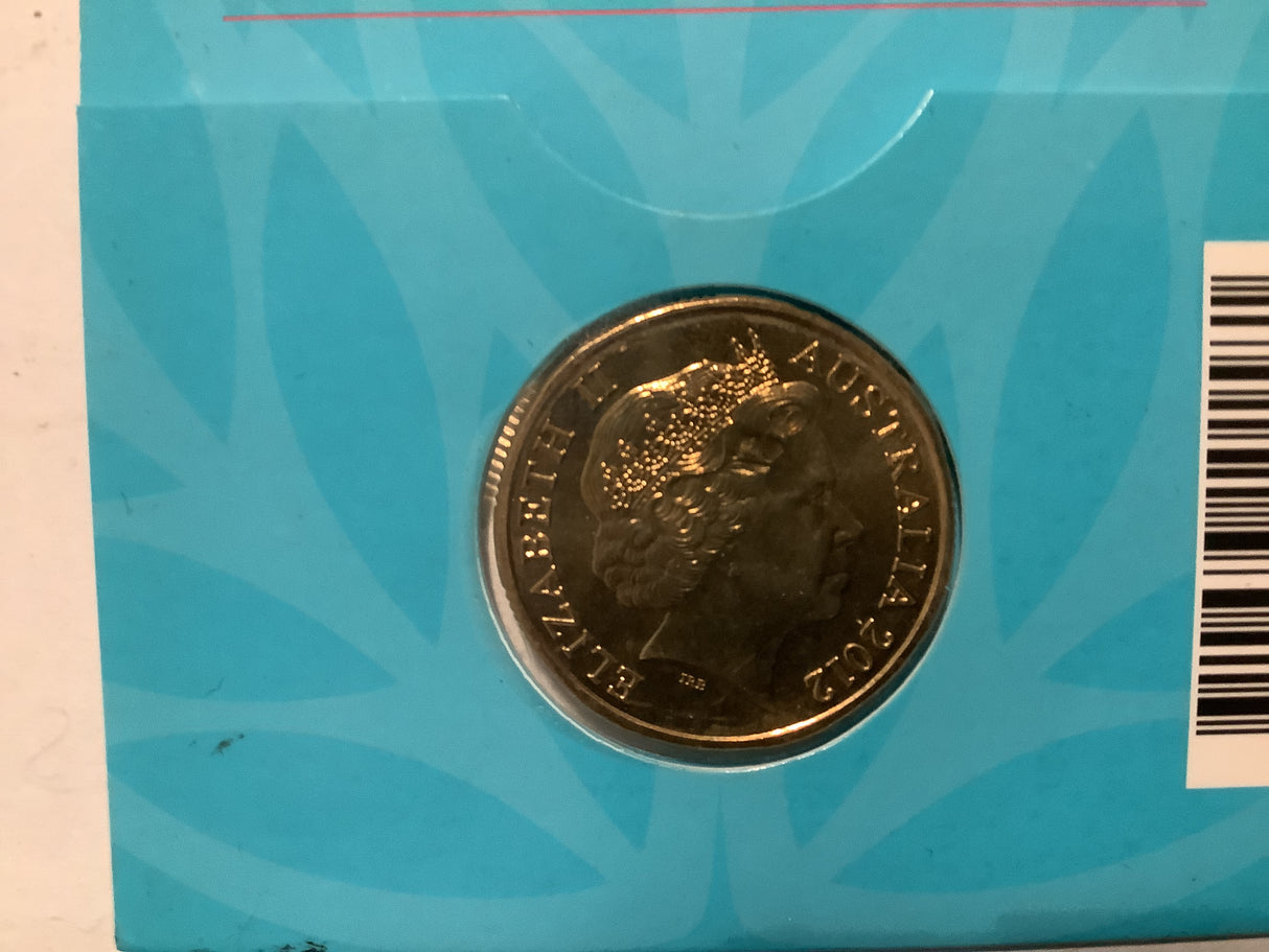 2012 $1 Wheat Sheaf Dollar ’S’ Sydney counter stamp.