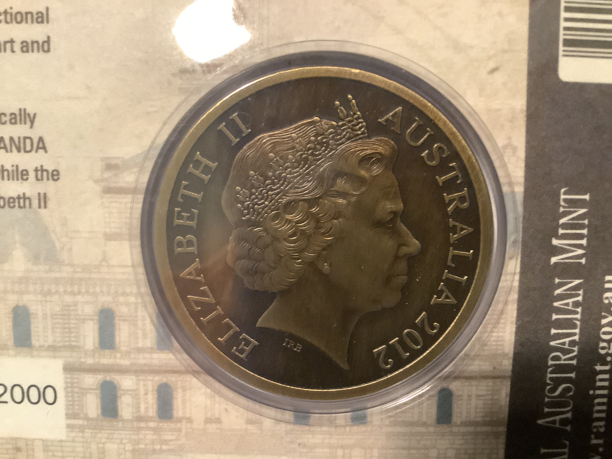 2012 $5 ANDA Antique Uncirculated Coin. Capital Town Halls. Sydney.
