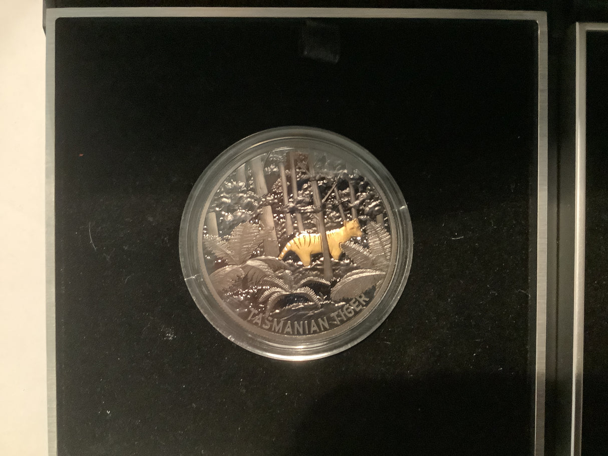 2019 Echoes of Australia three-coin Complete Series. Tasmania Tiger, Lesser Bilby, Night Parrot.
