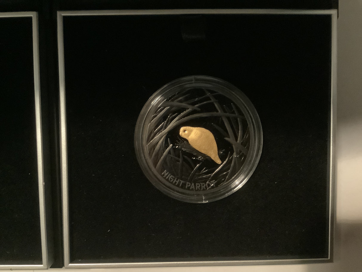 2019 Echoes of Australia three-coin Complete Series. Tasmania Tiger, Lesser Bilby, Night Parrot.