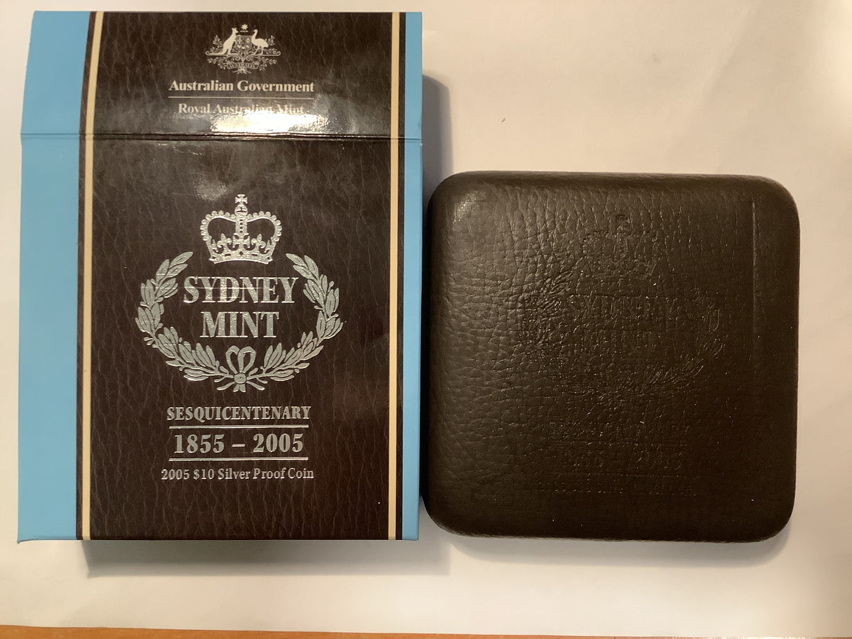 2005 $10 Silver Proof Coin. Sydney Mint Sesquicentenary 1855-2005