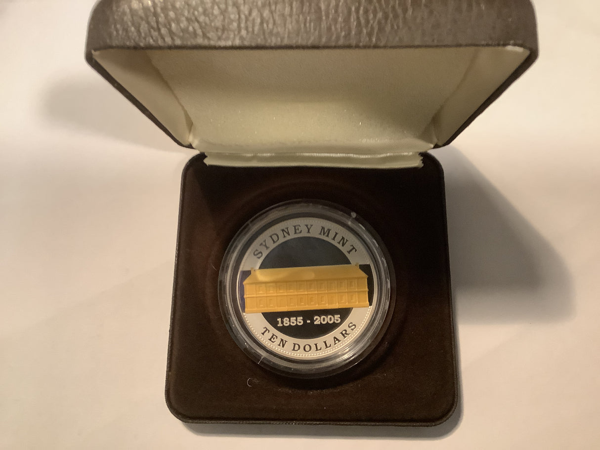 2005 $10 Silver Proof Coin. Sydney Mint Sesquicentenary 1855-2005