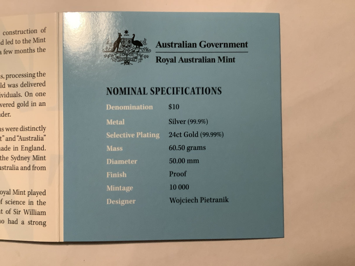 2005 $10 Silver Proof Coin. Sydney Mint Sesquicentenary 1855-2005