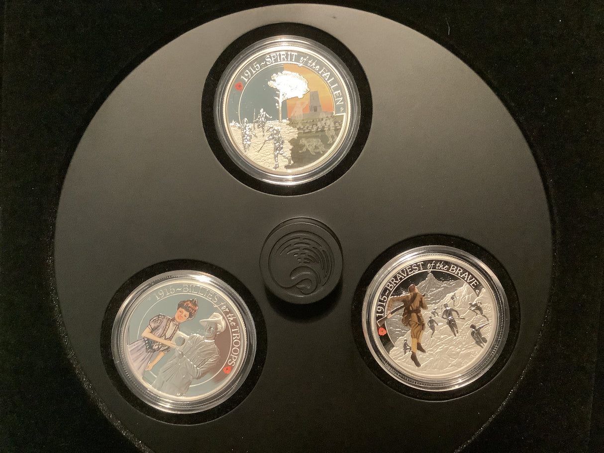 2014-18 15 Coin 1/2 Ounce Silver The ANZAC SPIRIT 100th Anniversary Set