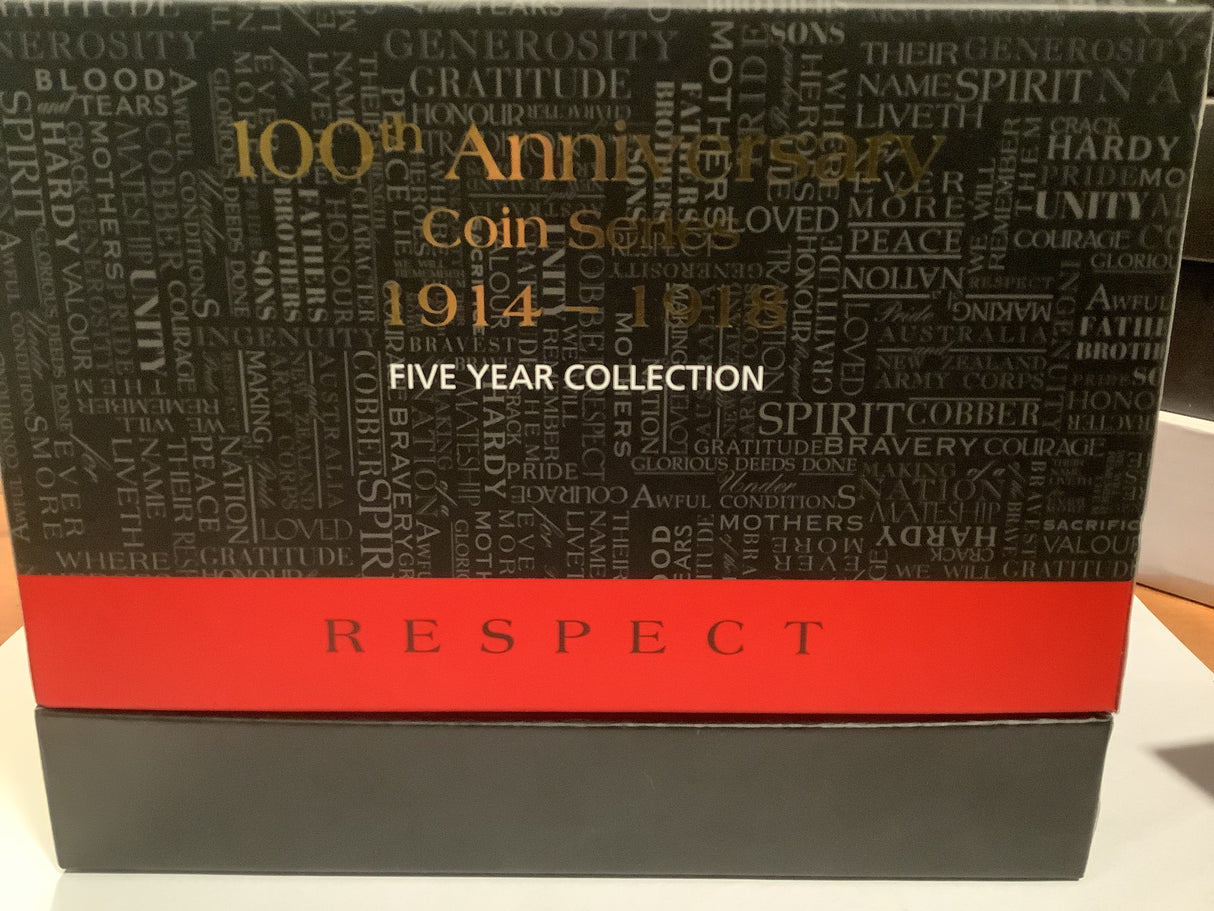 2014-18 15 Coin 1/2 Ounce Silver The ANZAC SPIRIT 100th Anniversary Set