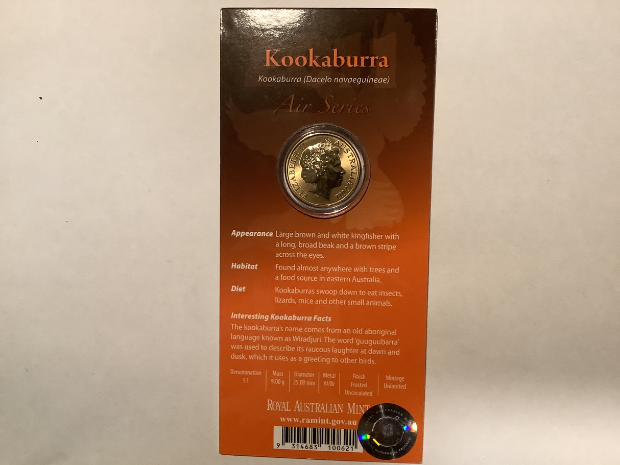 2011 $1 Pad Printed Coin Air Series: Kookaburra