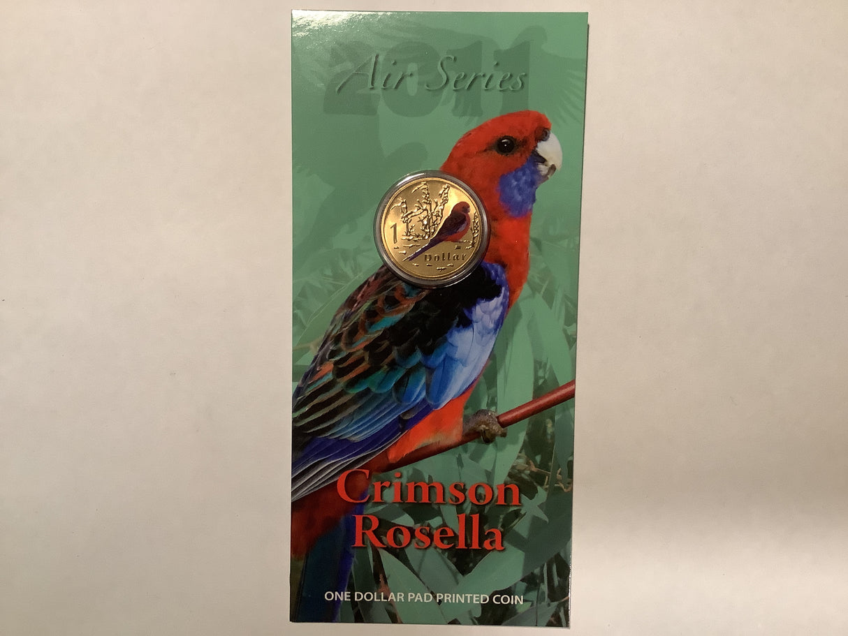 2011 $1 Pad Printed Coin Air Series: Crimson Rosella