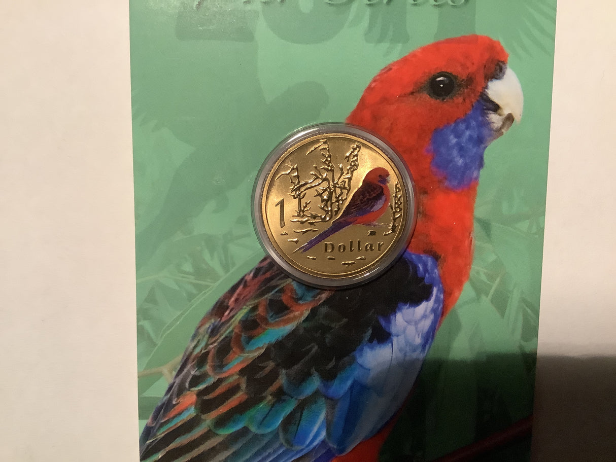 2011 $1 Pad Printed Coin Air Series: Crimson Rosella