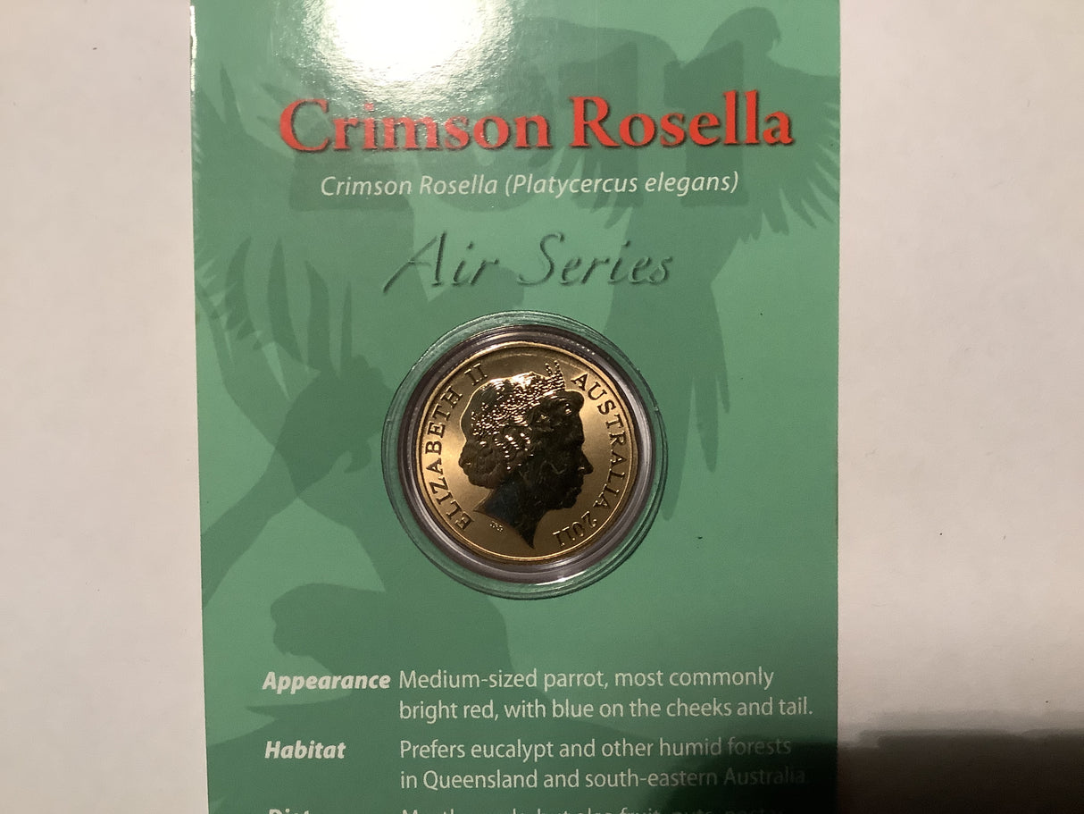 2011 $1 Pad Printed Coin Air Series: Crimson Rosella