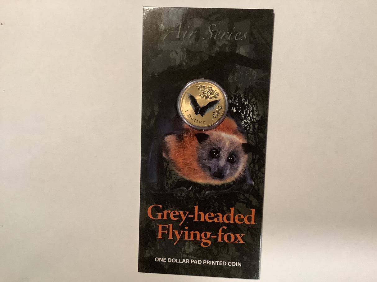 2011 $1 Pad Printed Coin Air Series: Grey-headed Flying-Fox