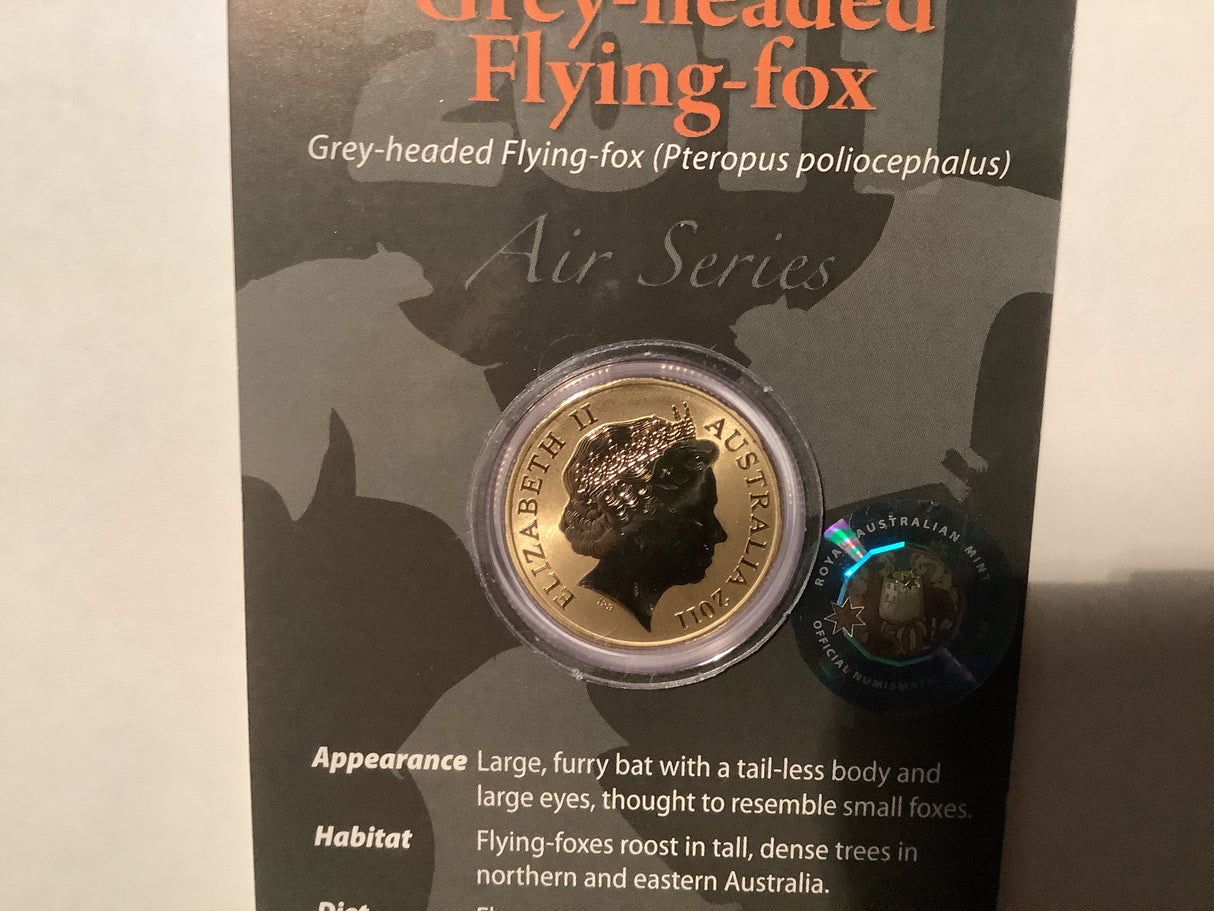 2011 $1 Pad Printed Coin Air Series: Grey-headed Flying-Fox