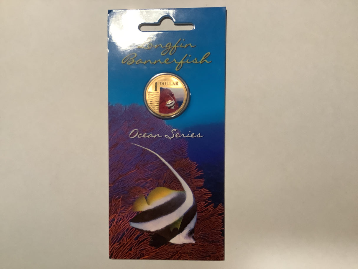2007 $1 Pad Printed Ocean Series: Longfin Bannerfish