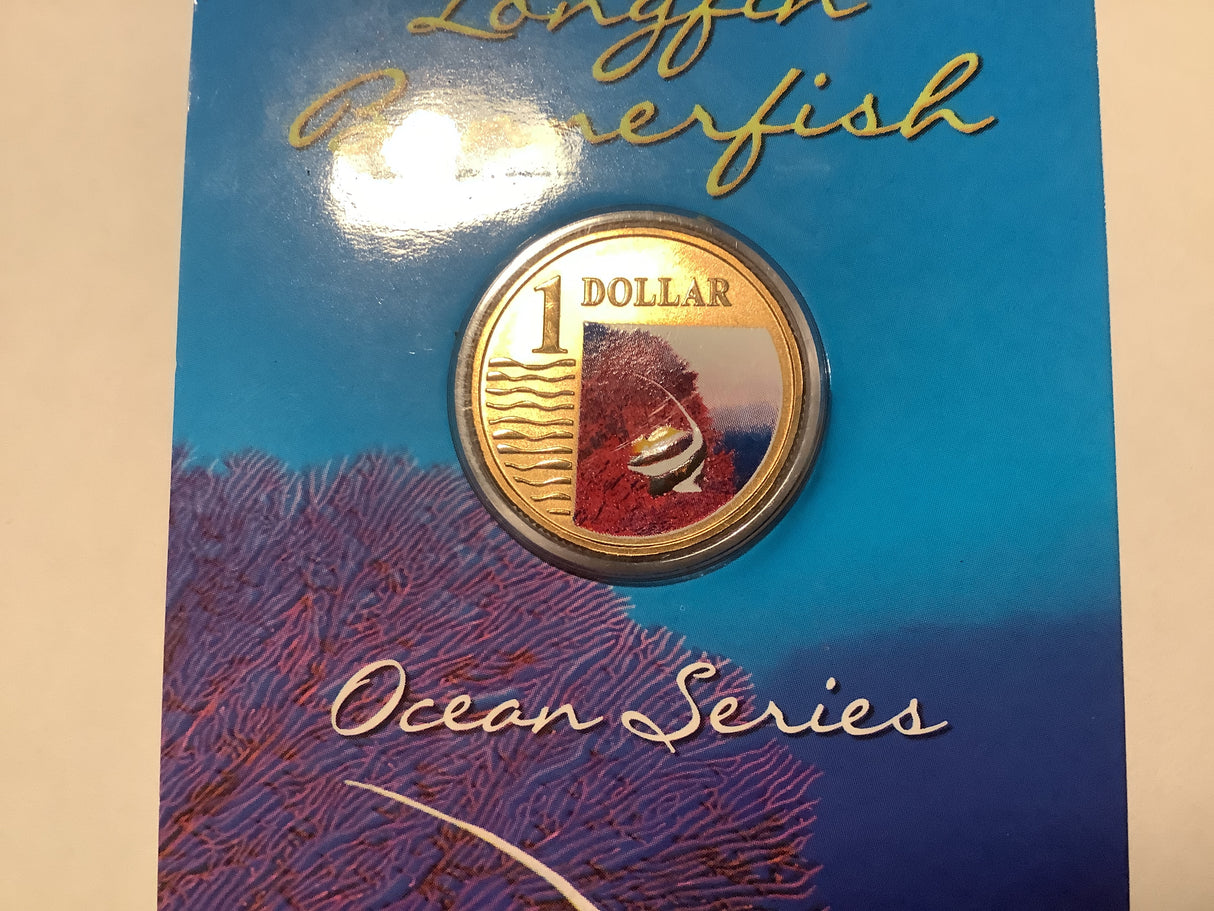 2007 $1 Pad Printed Ocean Series: Longfin Bannerfish