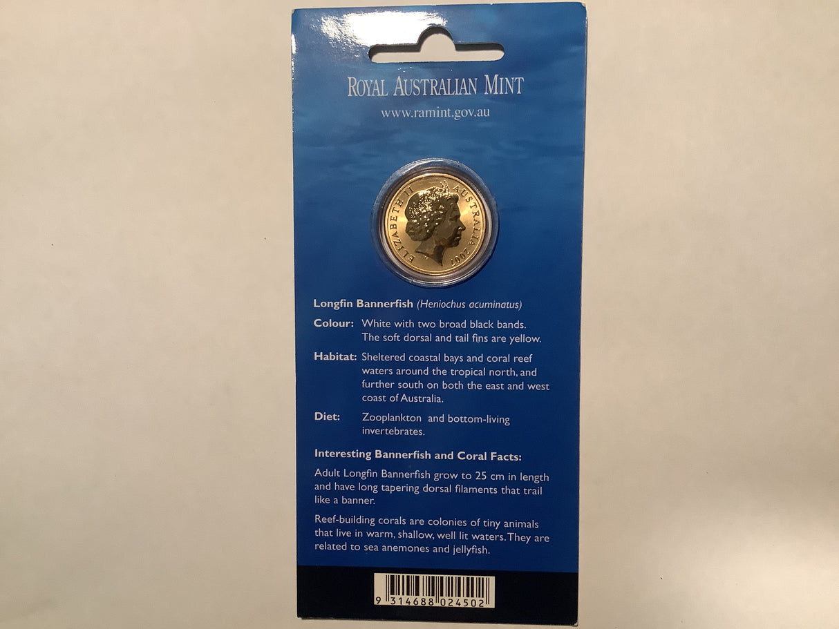 2007 $1 Pad Printed Ocean Series: Longfin Bannerfish