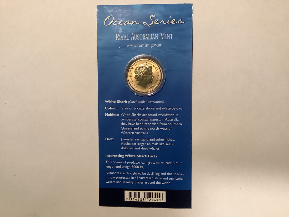 2007 $1 Pad Printed Ocean Series: White Shark