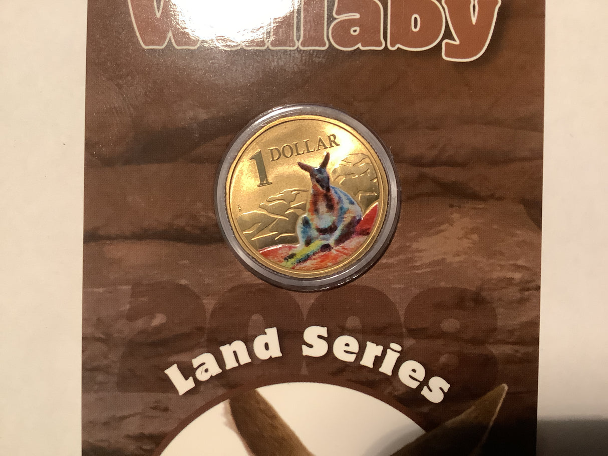2008 $1 Pad Printed Coin Land Series: Rock Wallaby