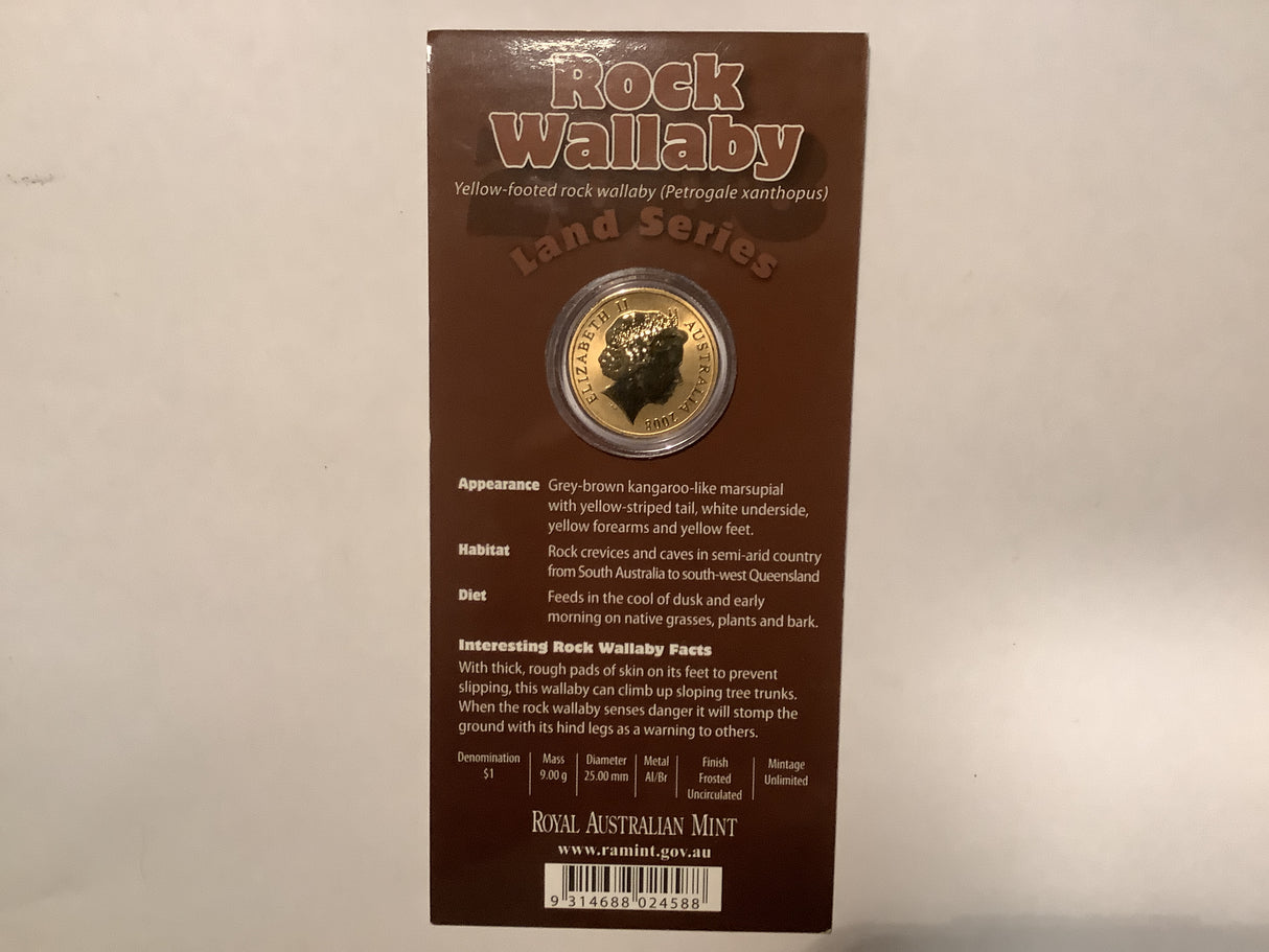 2008 $1 Pad Printed Coin Land Series: Rock Wallaby