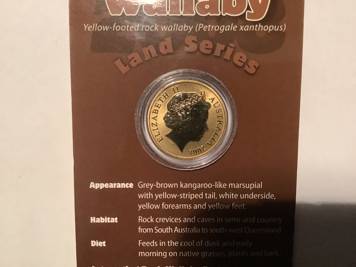 2008 $1 Pad Printed Coin Land Series: Rock Wallaby