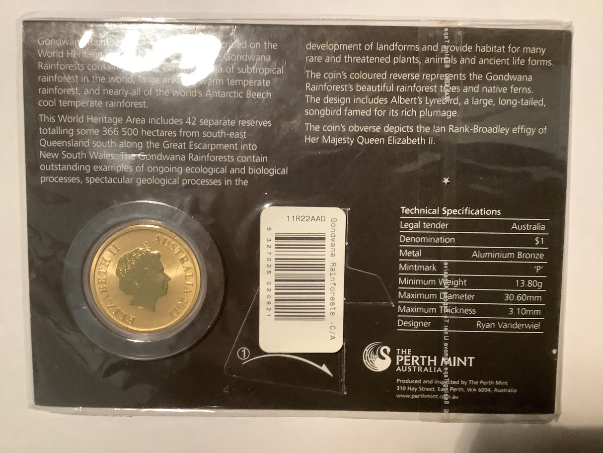 2011 $1 Celebrate Australia: Gondwana Rainforests. World Heritage Area.