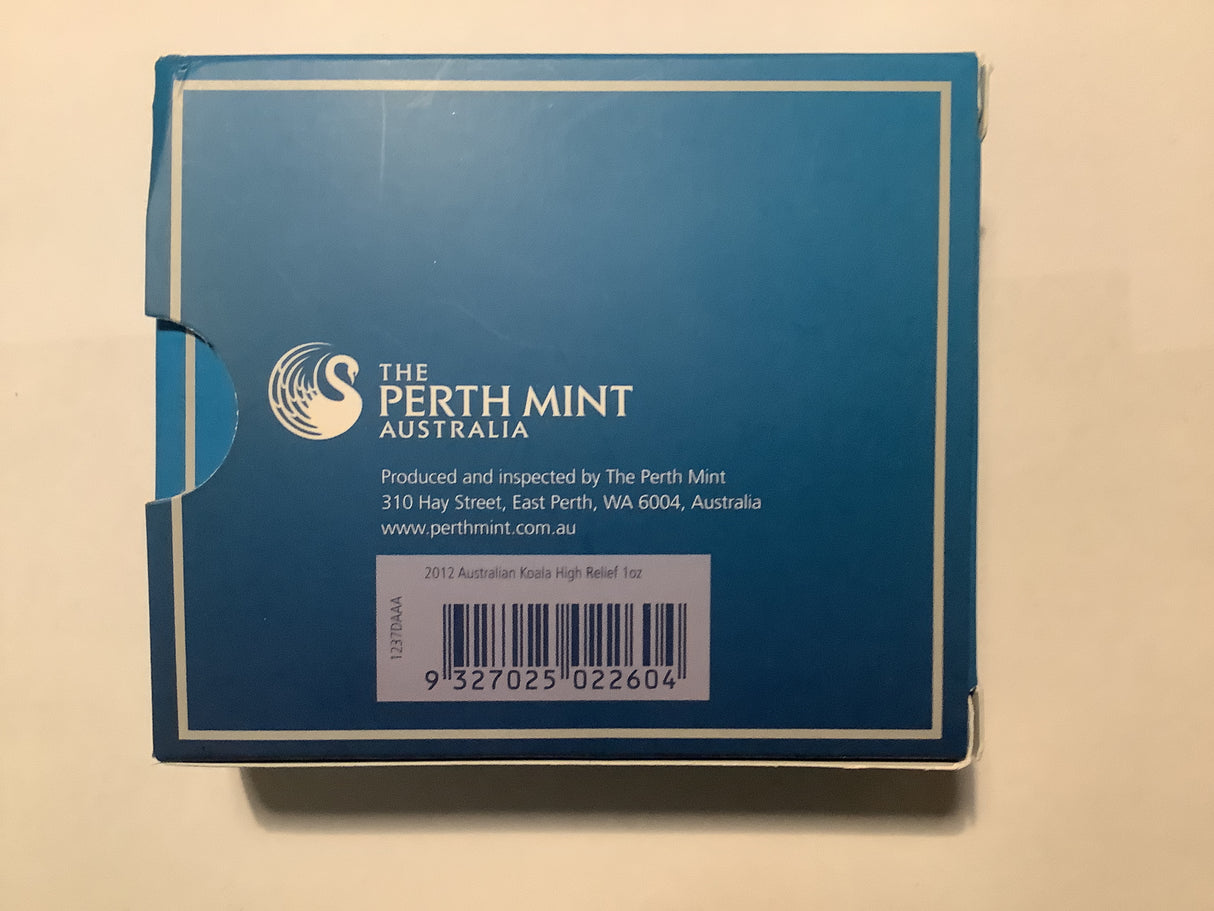 2012 1 Ounce High Relief Koala Silver Proof Coin