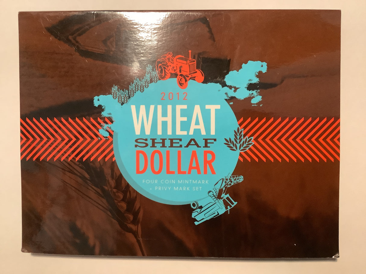 2012 Wheat Sheaf Dollar Four Coin Mintmark Privy Mark Set.