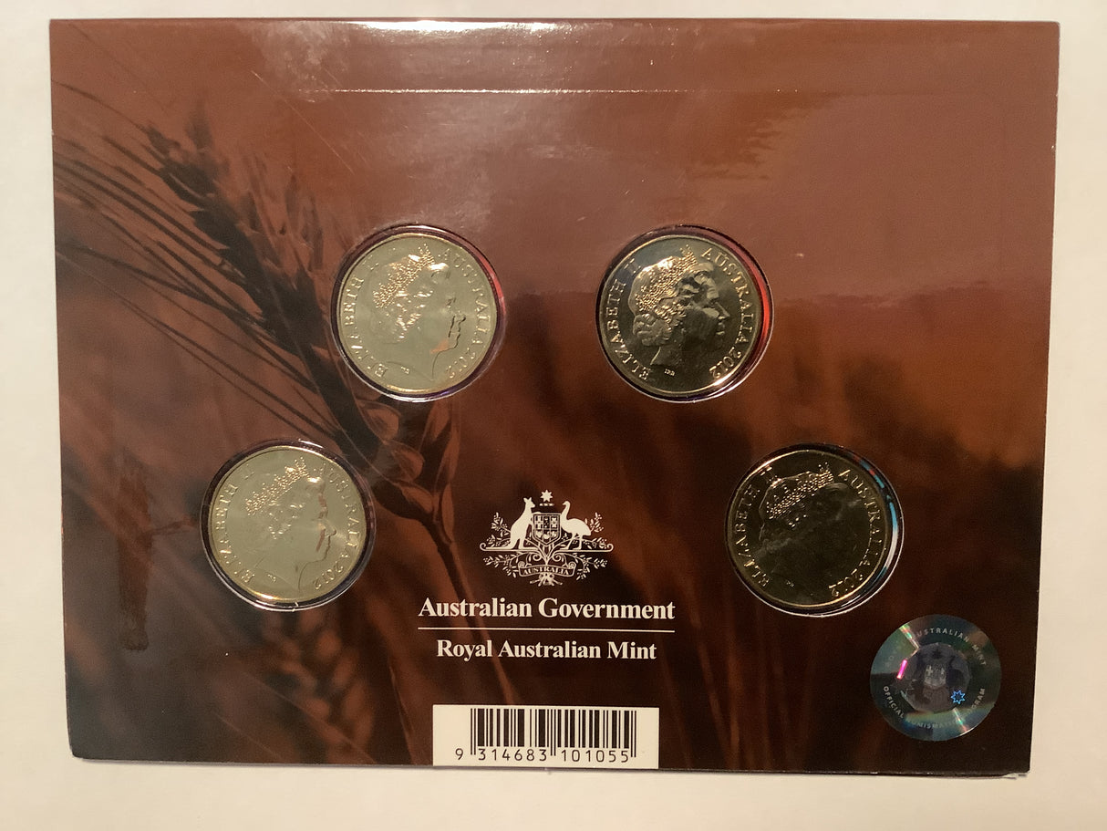 2012 Wheat Sheaf Dollar Four Coin Mintmark Privy Mark Set.