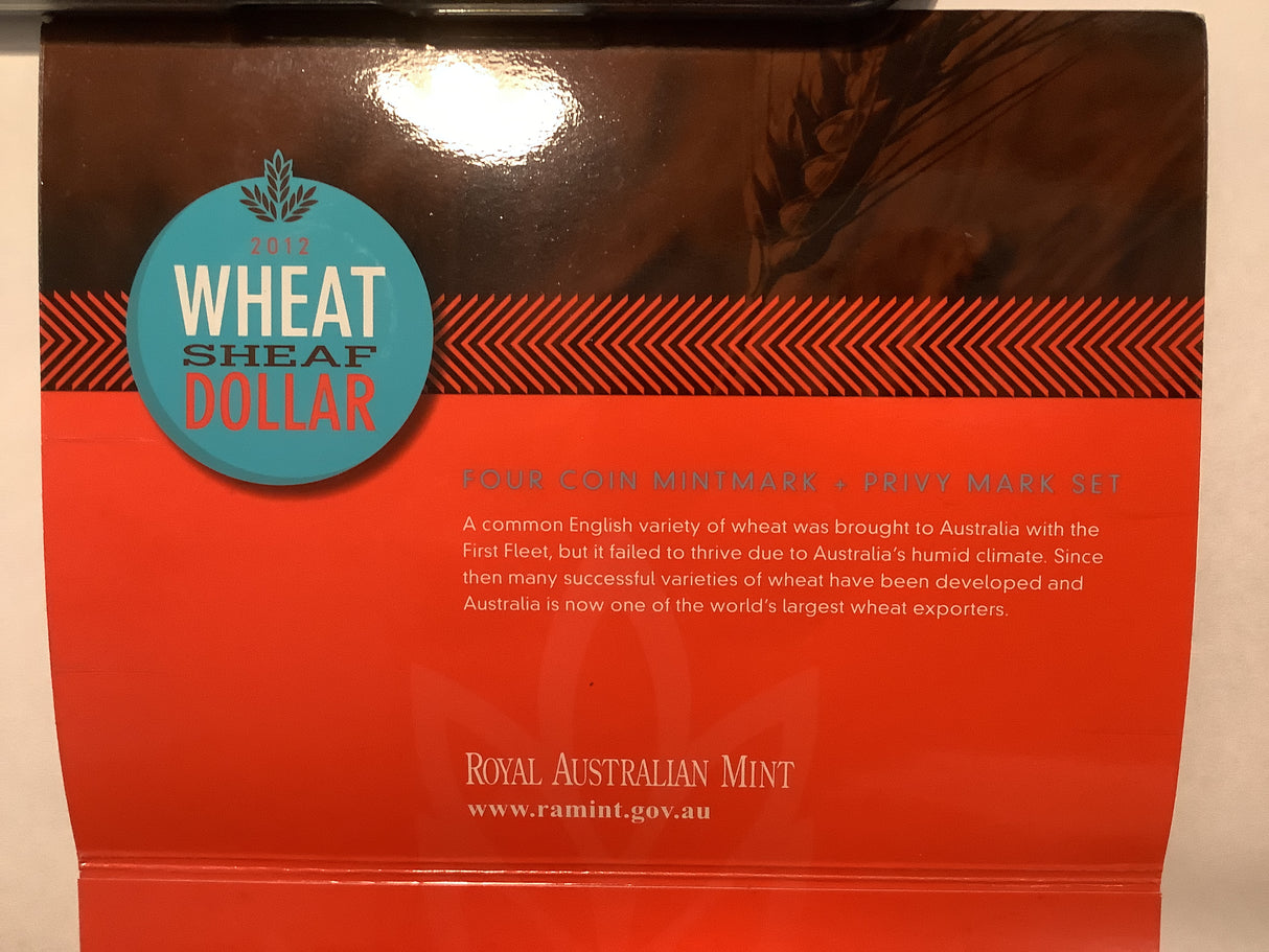 2012 Wheat Sheaf Dollar Four Coin Mintmark Privy Mark Set.