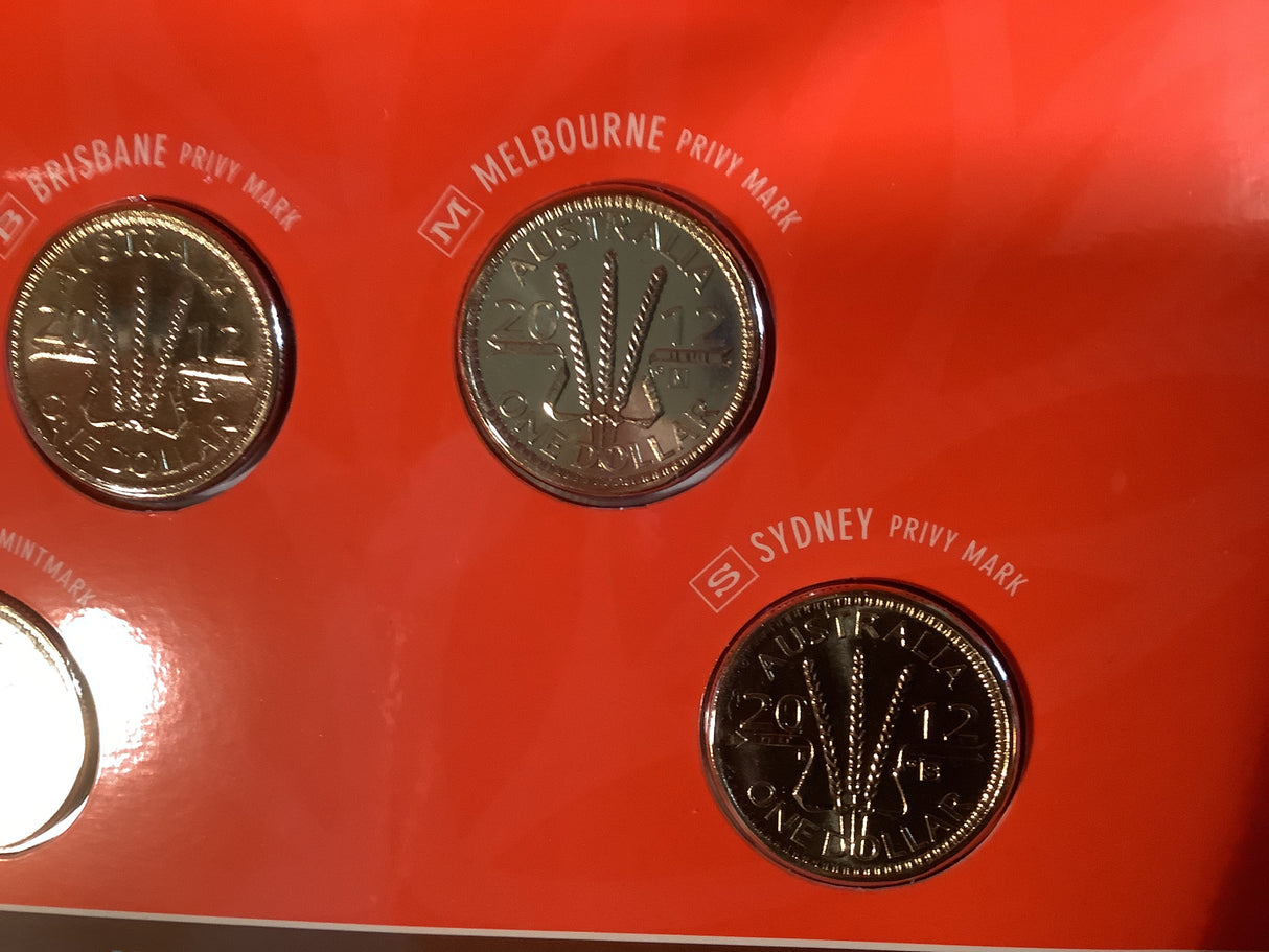 2012 Wheat Sheaf Dollar Four Coin Mintmark Privy Mark Set.