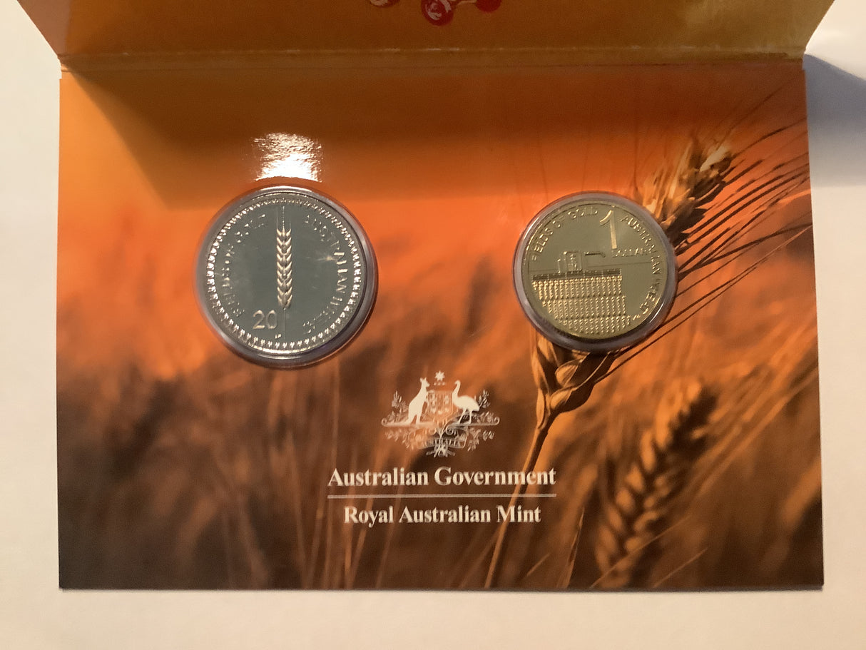 2012 Two Coin Uncirculated Set. Australian Wheat Fields of Gold.