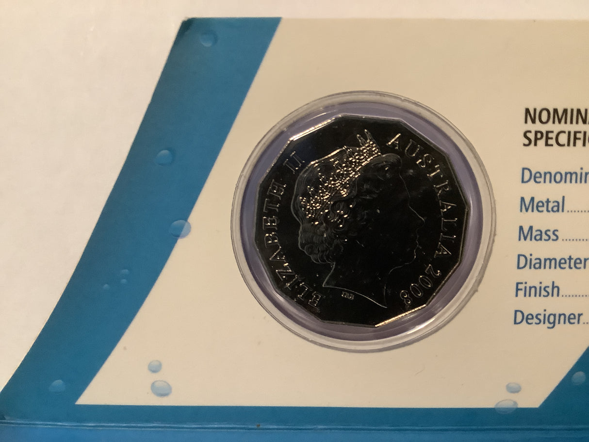 2008 25th Anniversary of America’s Cup Victoria 50c carded coin. Australia II