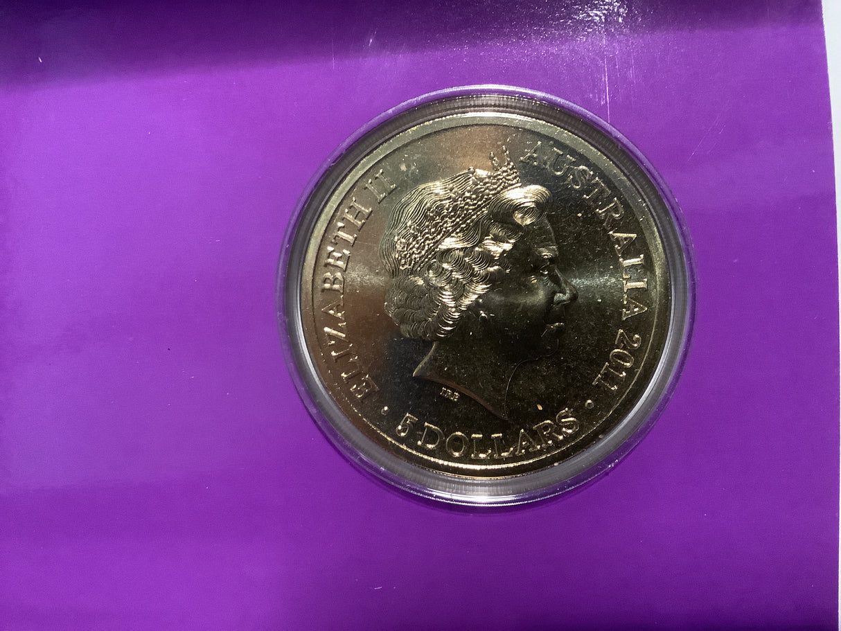 2011 Royal Collection. Queen’s Visit Australia $5 Uncirculated Coin.