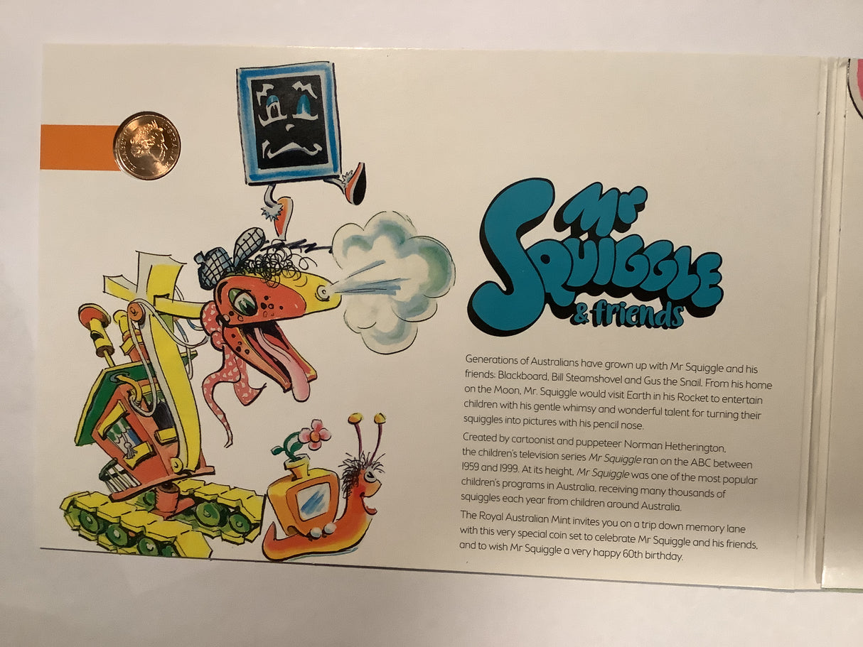 2019 Mr Squiggles and Friends Coin Collection. 60th Anniversary of Mr Squiggle.
