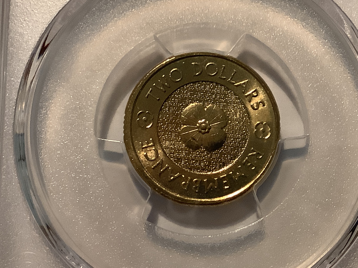 2012 $2 Remembrance Gold Poppy PCGS MS63