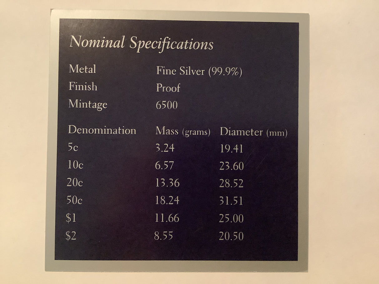 2005 Fine Silver Proof Year 6 Coin Set