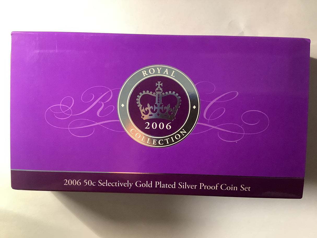 2006 Royal Collection. 50c Selectively Gold Plated Silver Proof 2 Coin Set
