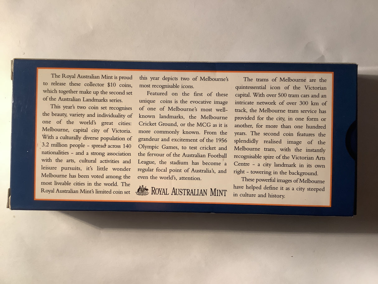 1998 Two Coin Silver Set. Coins of the Victorian Capital. Melbourne Australia.