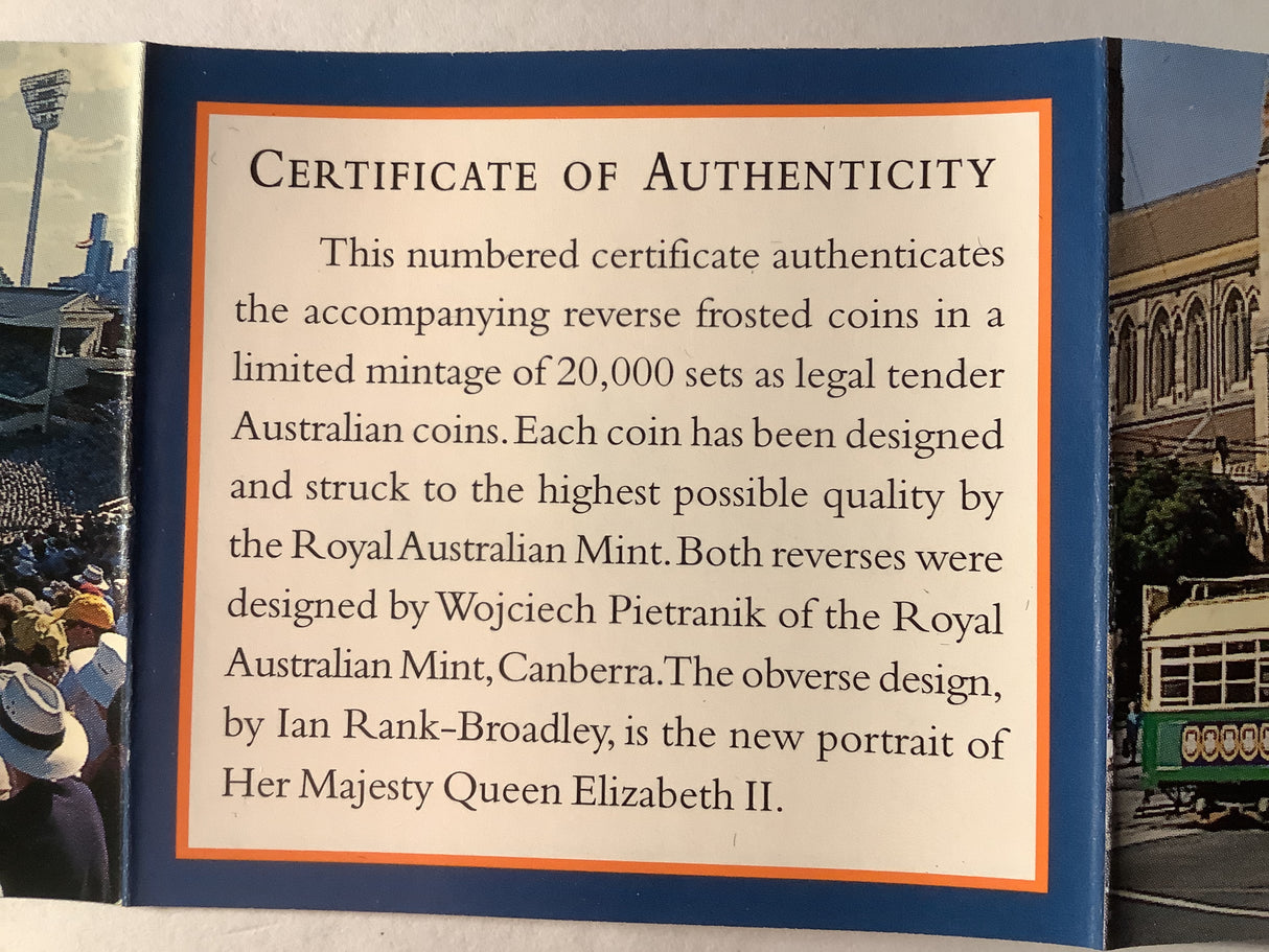 1998 Two Coin Silver Set. Coins of the Victorian Capital. Melbourne Australia.