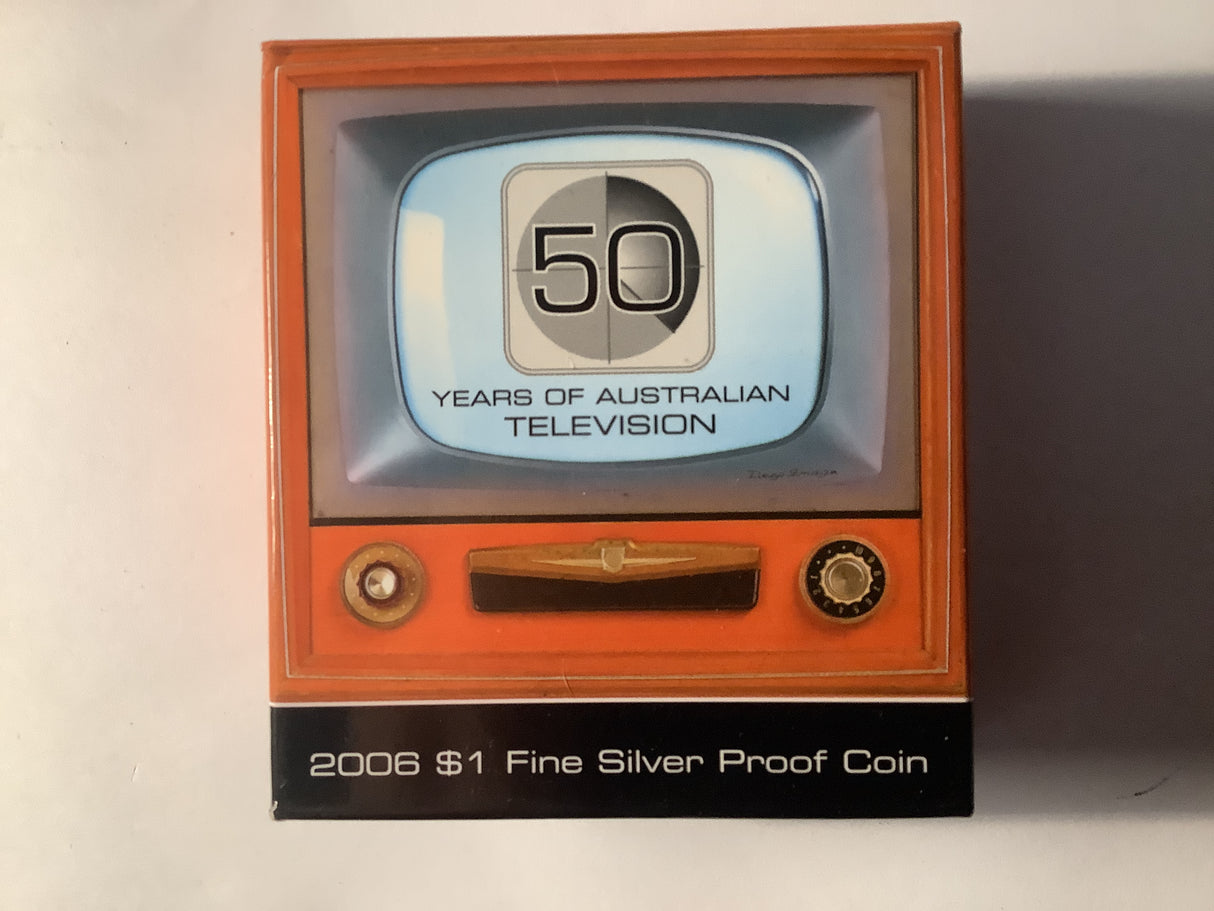 2006 $1 50 Years of Television Fine Silver Proof Coin
