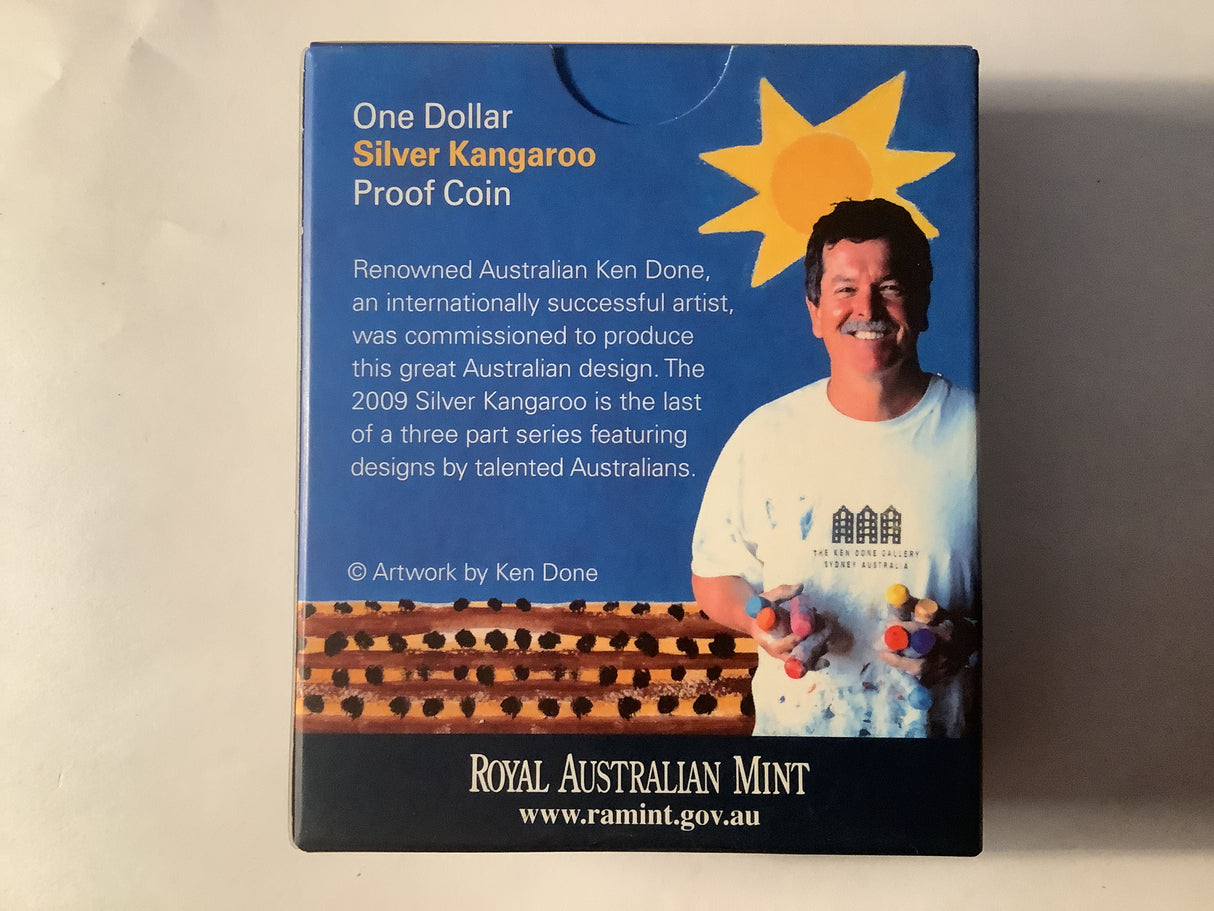 2009 $1 Silver Kangaroo Proof Coin. Artist Series. Ken Done