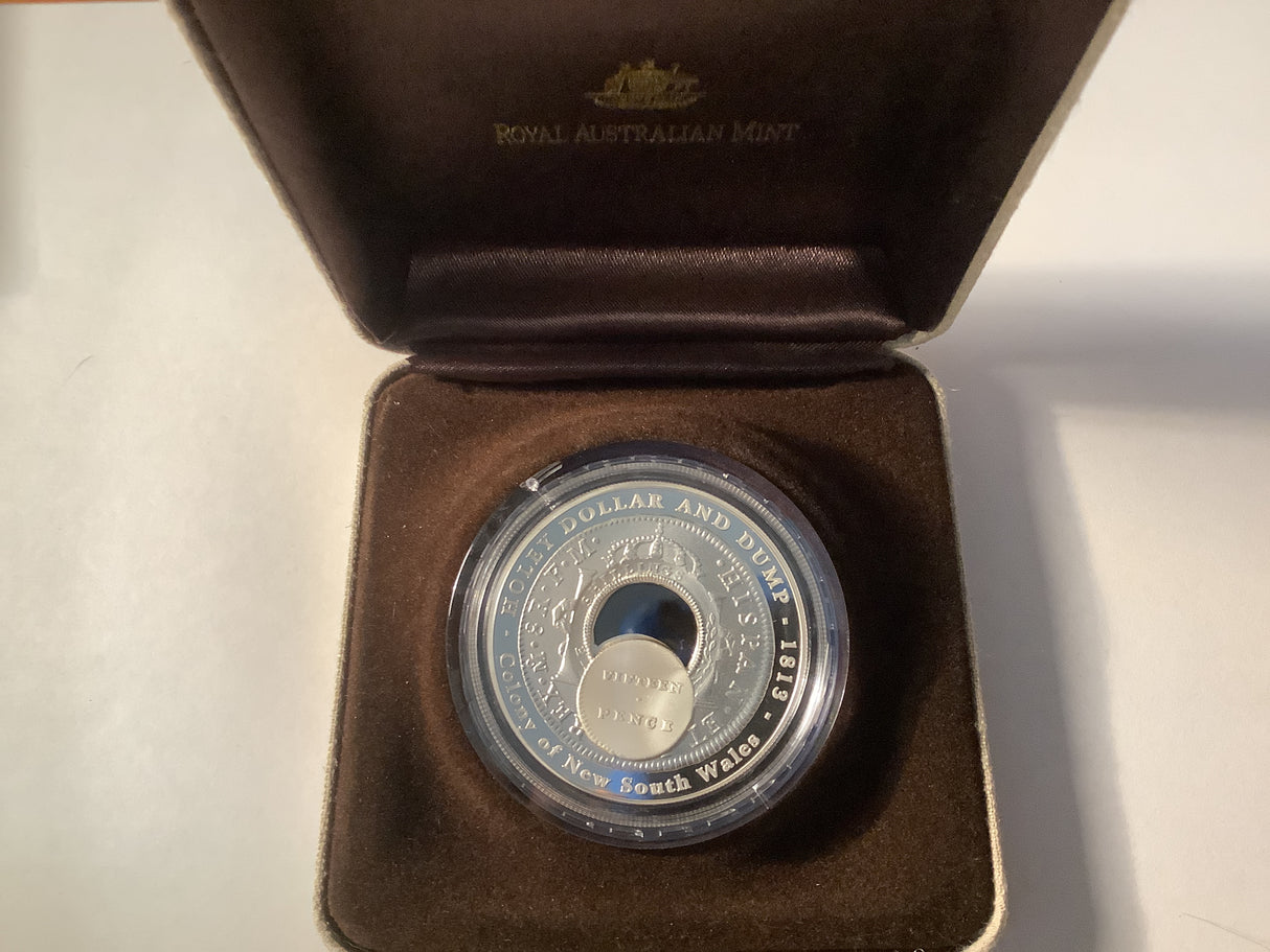 2003 $1 Holey Dollar and Dump silver proof coin