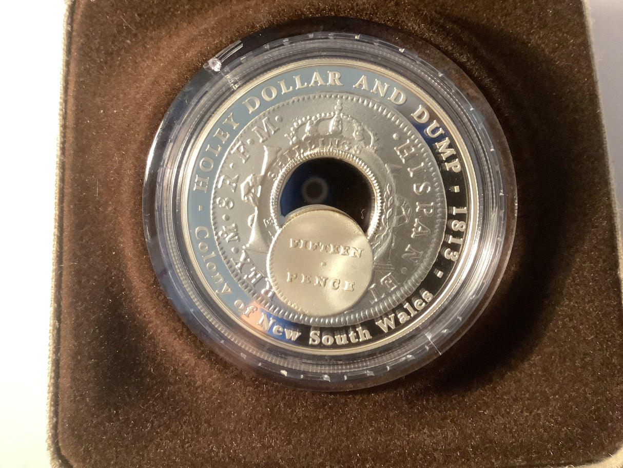 2003 $1 Holey Dollar and Dump silver proof coin