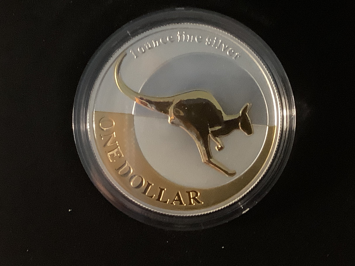 2004 $1 Selectively Gold Plated Silver Kangaroo