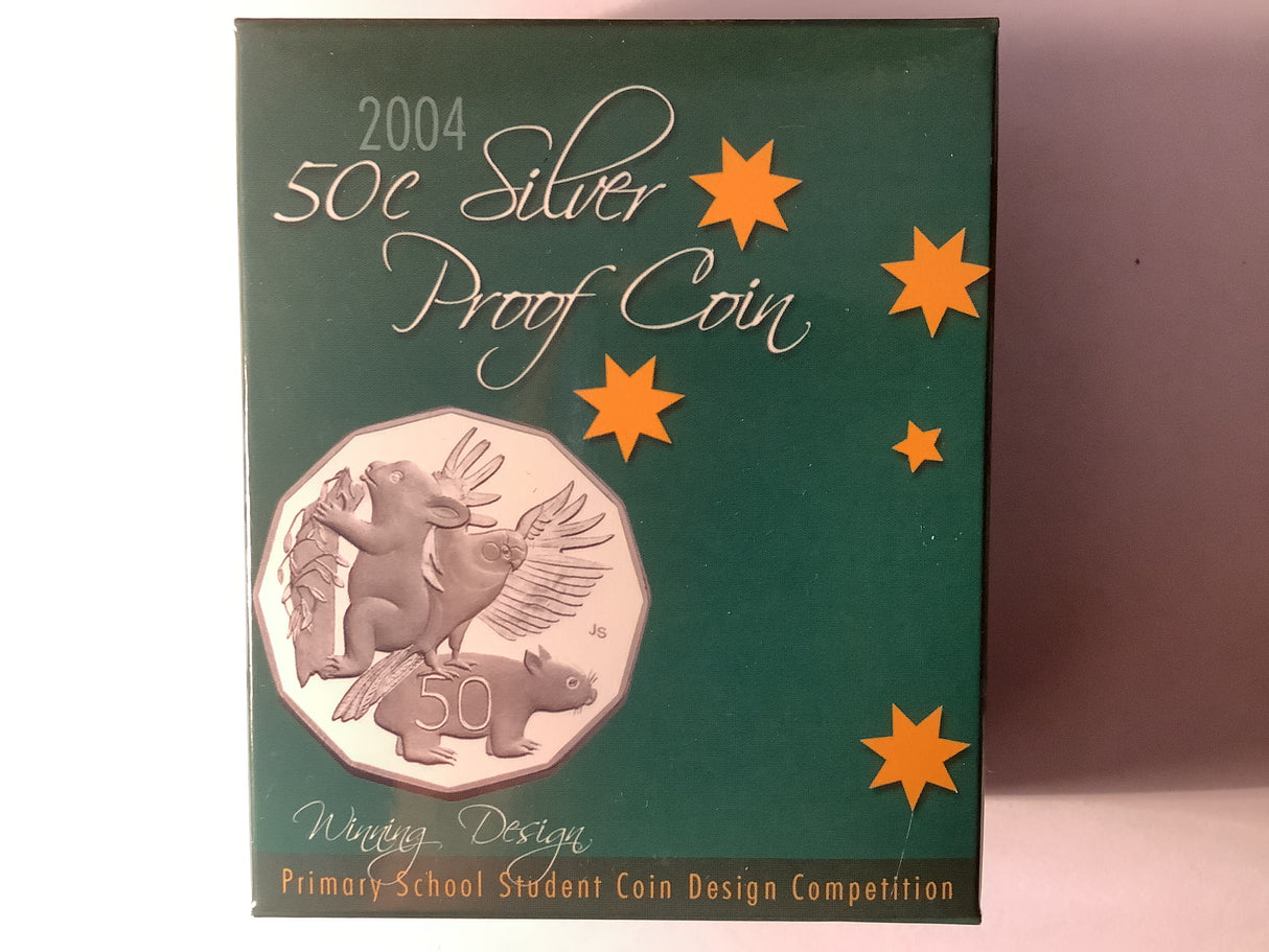 2004 50c Silver Proof Coin Primary School Student Competition.