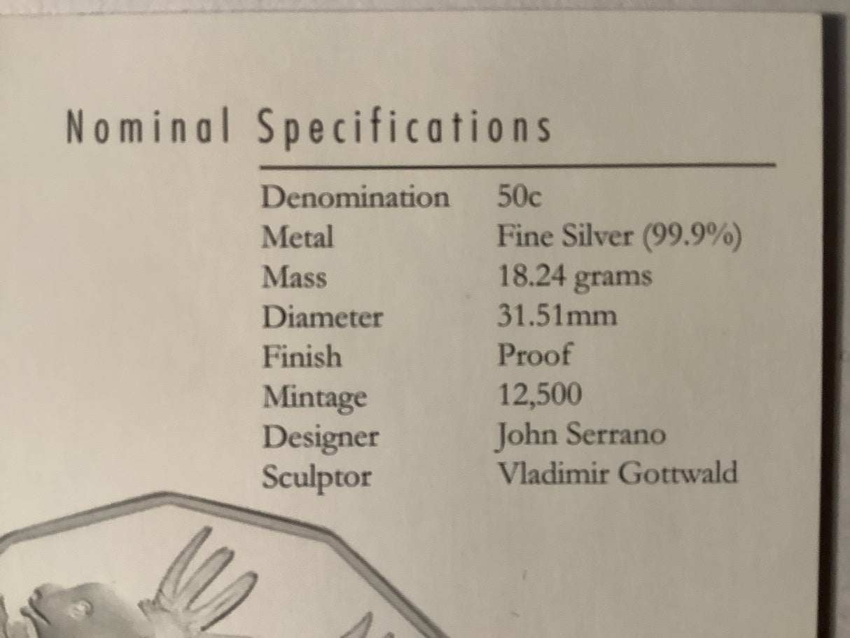 2004 50c Silver Proof Coin Primary School Student Competition.