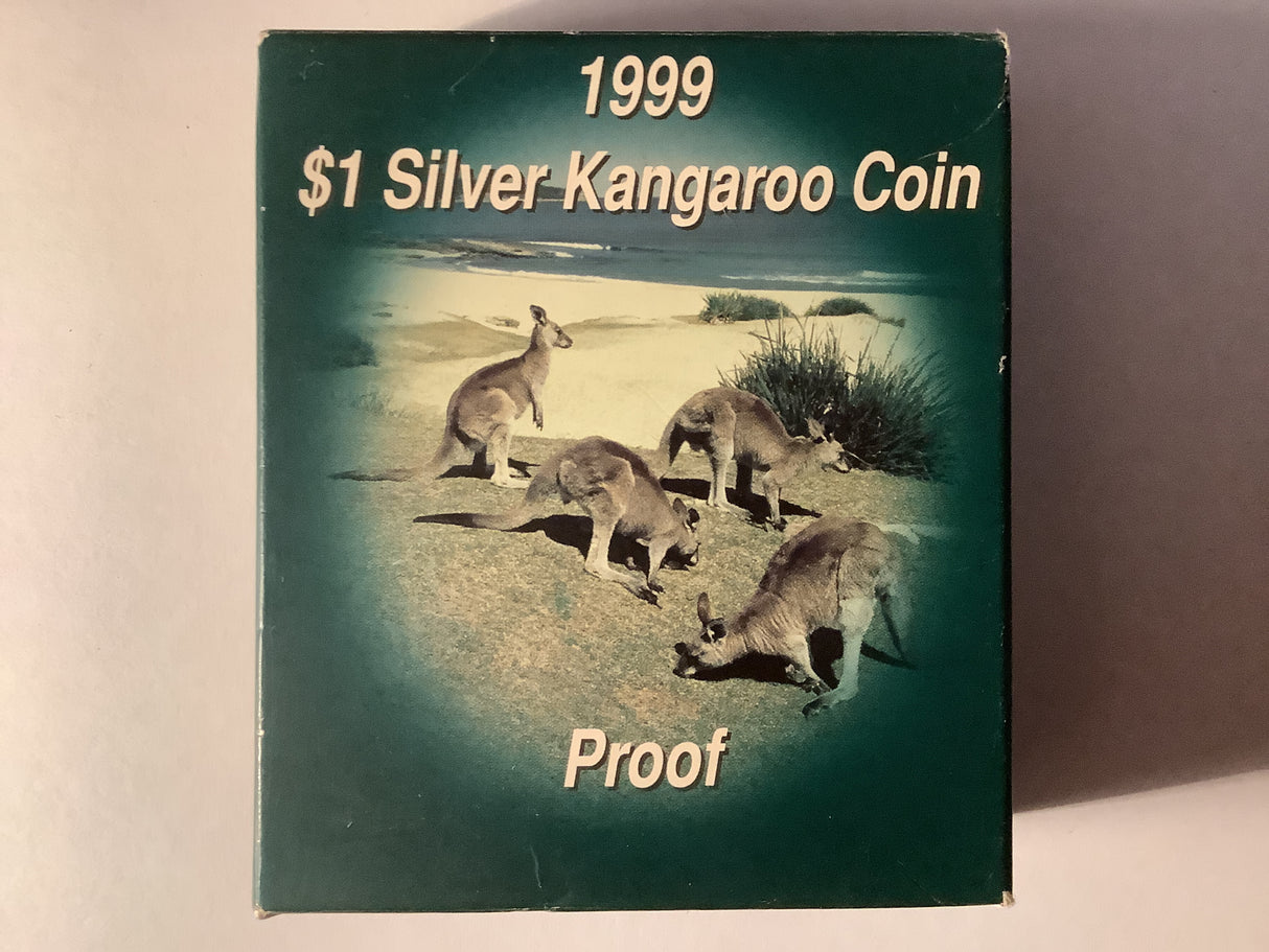 1999 $1 Silver Proof Coin Kangaroo