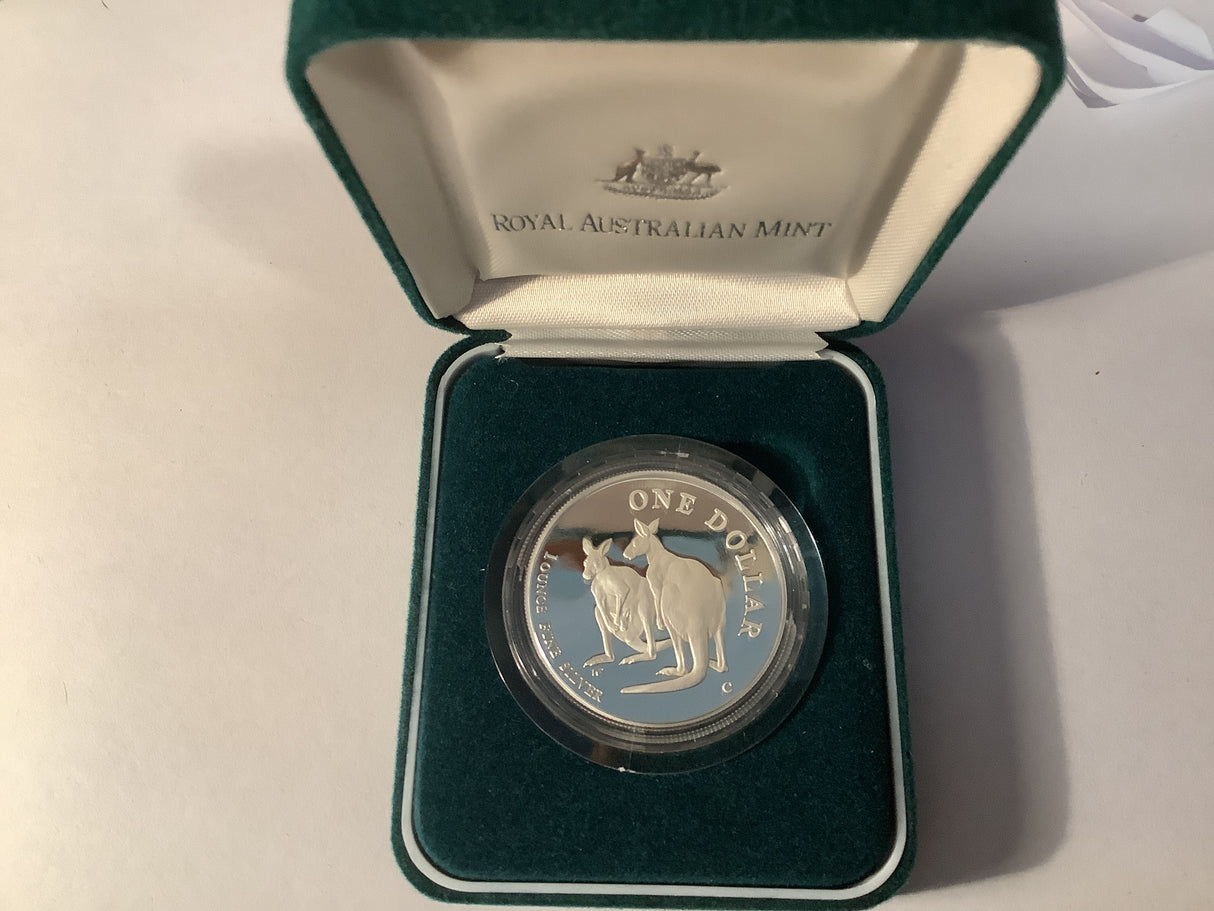 1999 $1 Silver Proof Coin Kangaroo