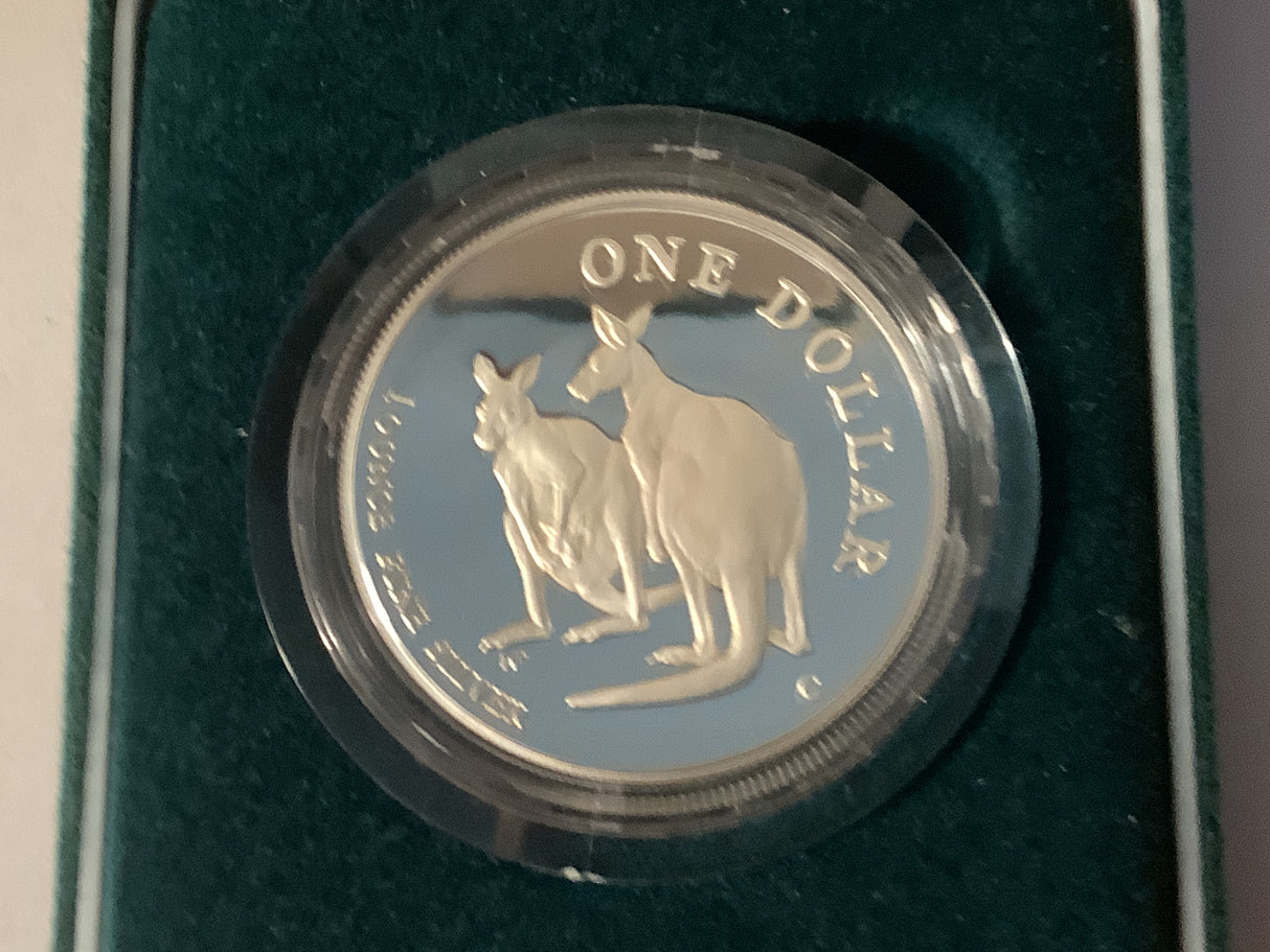 1999 $1 Silver Proof Coin Kangaroo