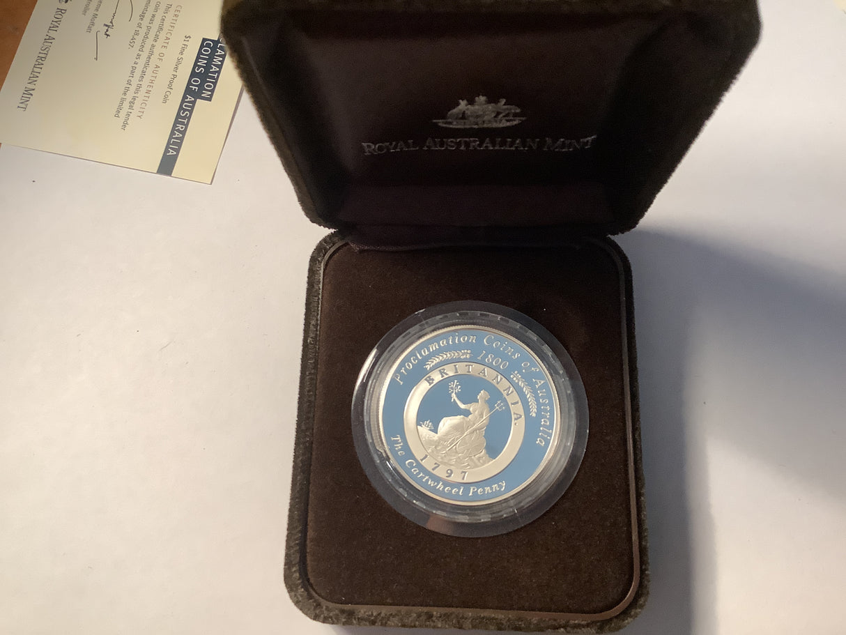 2000 $1 Proclamation Coin of Australia. The Cartwheel Penny